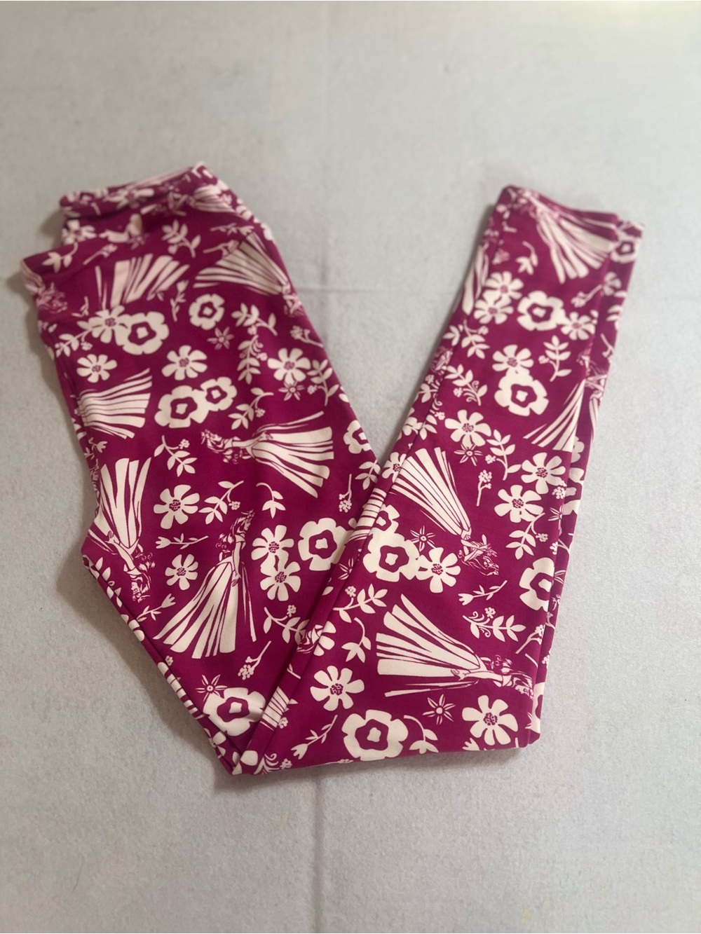 LulaRoe Girls Floral Pink Leggings